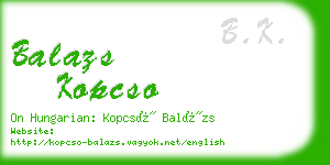 balazs kopcso business card